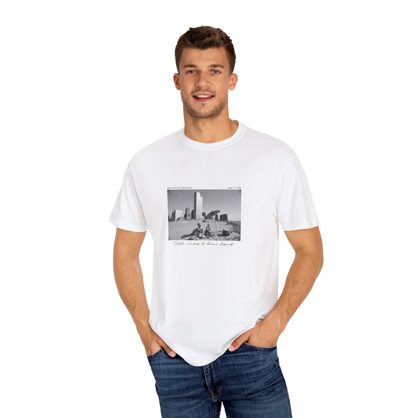 NYC Manhattan Summer Photograph 1980s Graphic T-Shirt
