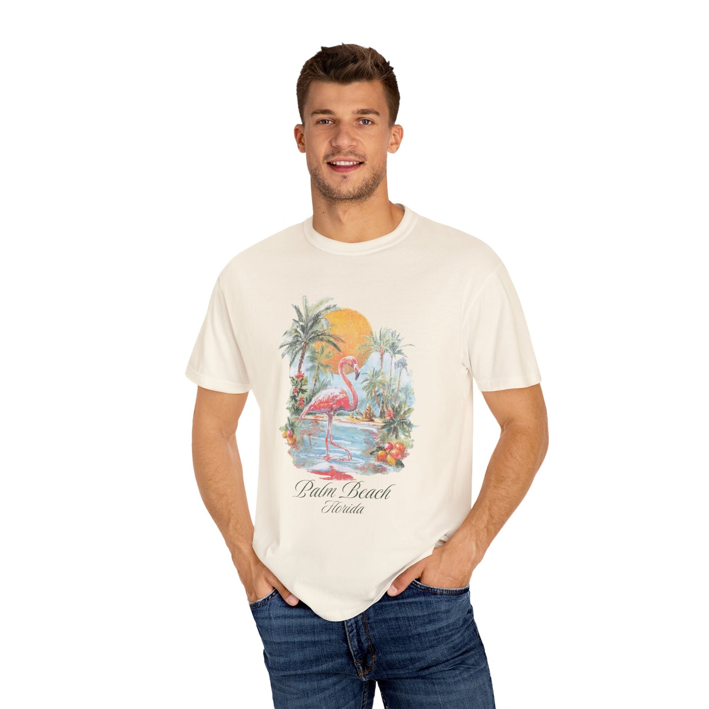 Palm Beach Florida Flamingo Graphic T-Shirt