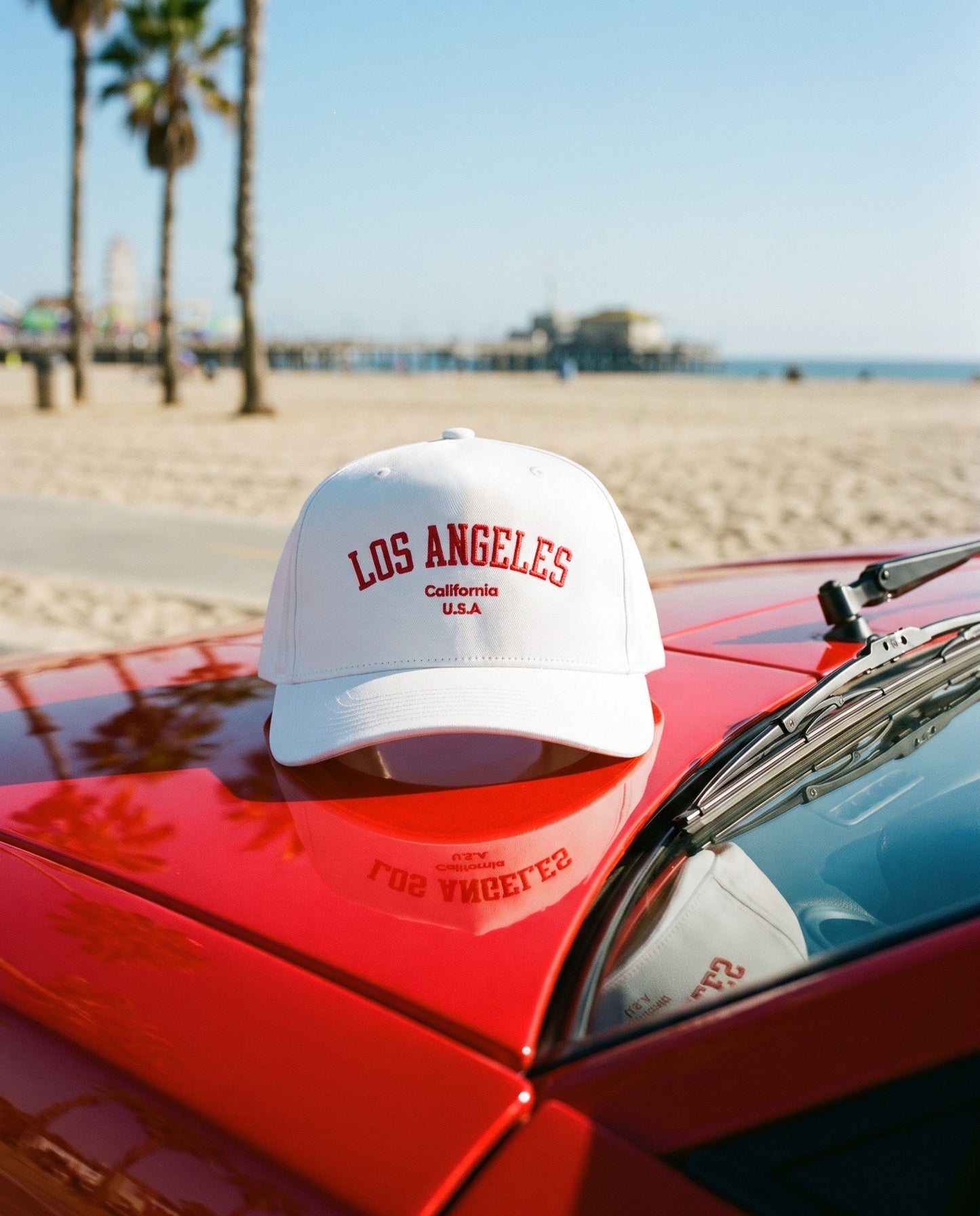 Los Angeles California Mid-Profile Cap – White