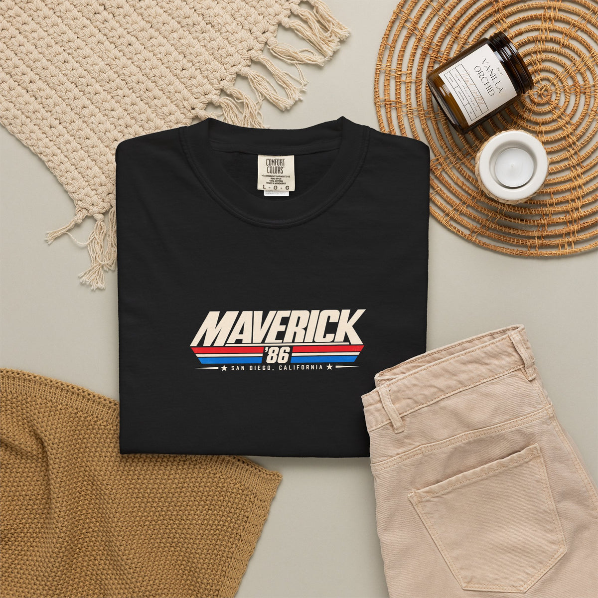 Maverick '86 San Diego California Retro Graphic T-Shirt