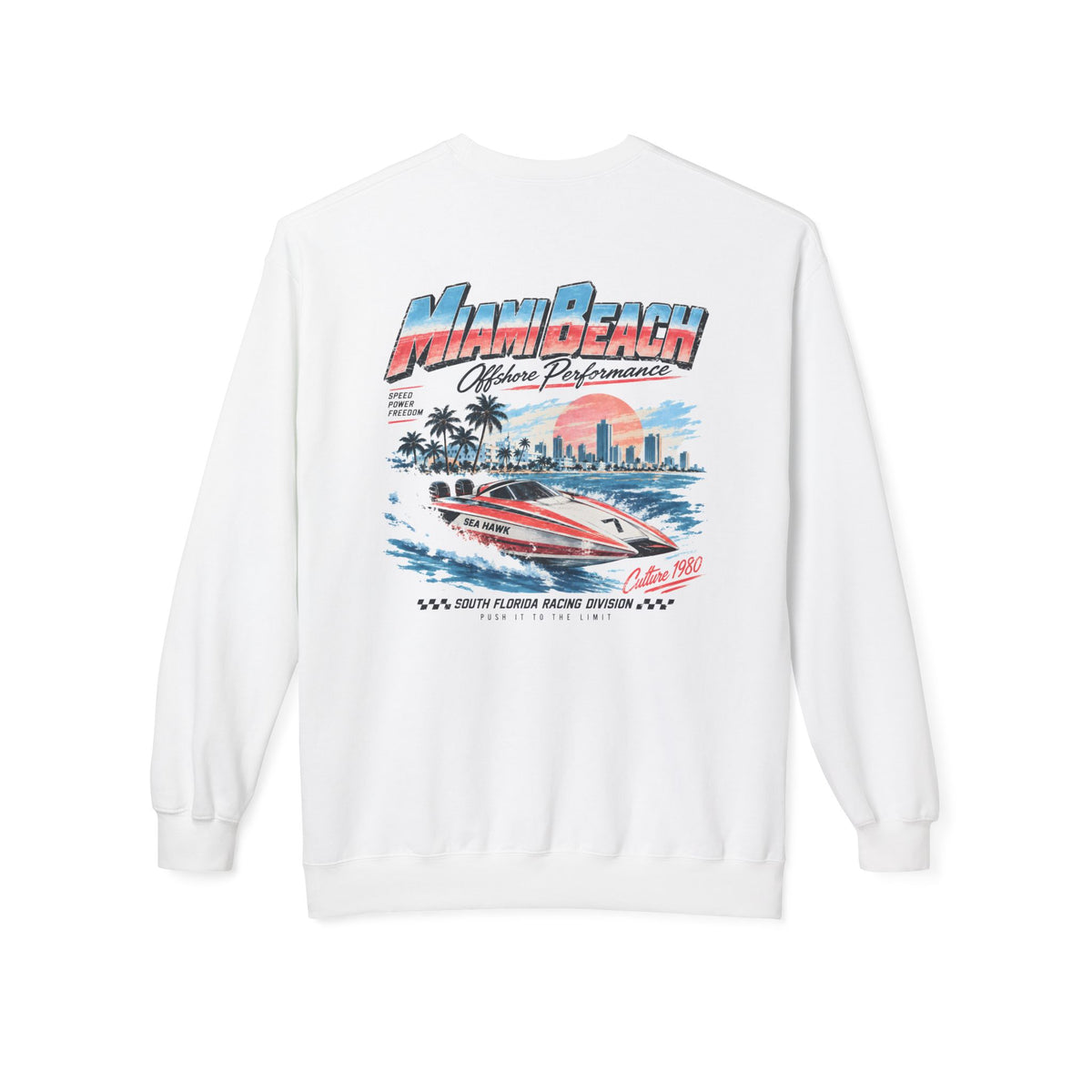 Miami Beach South Florida Racing Division Retro Graphic Sweatshirt