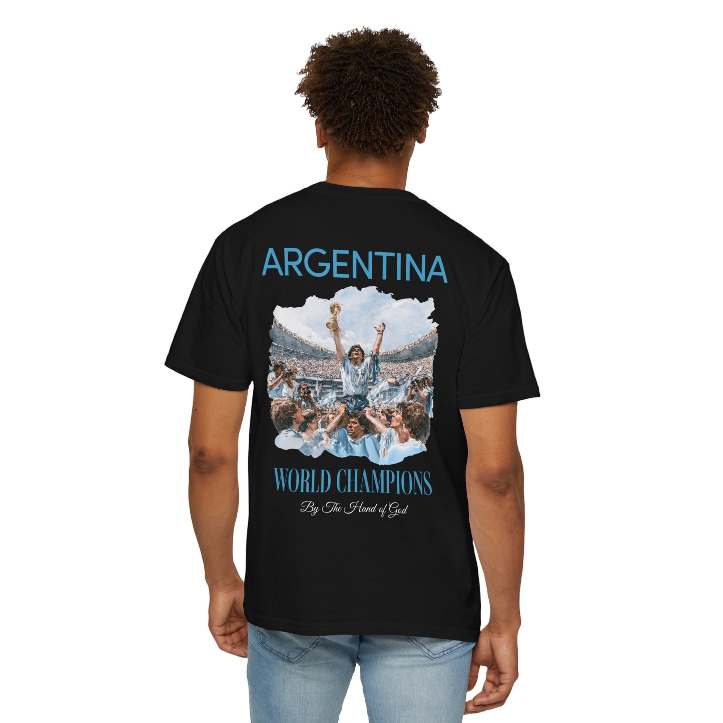 Argentina Football World Champions Mexico '86 Retro Graphic T-Shirt