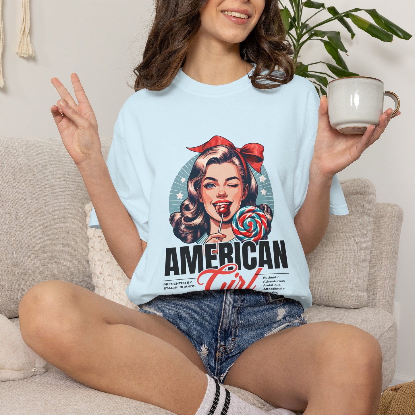 American Girl 1950s Retro Graphic T-Shirt