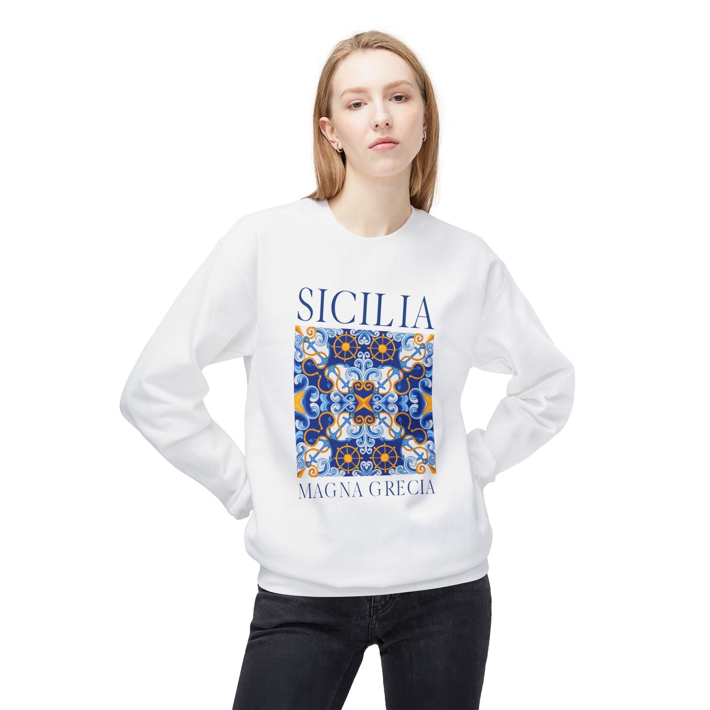 Sicily Italy Vintage Mosaic Graphic Sweatshirt