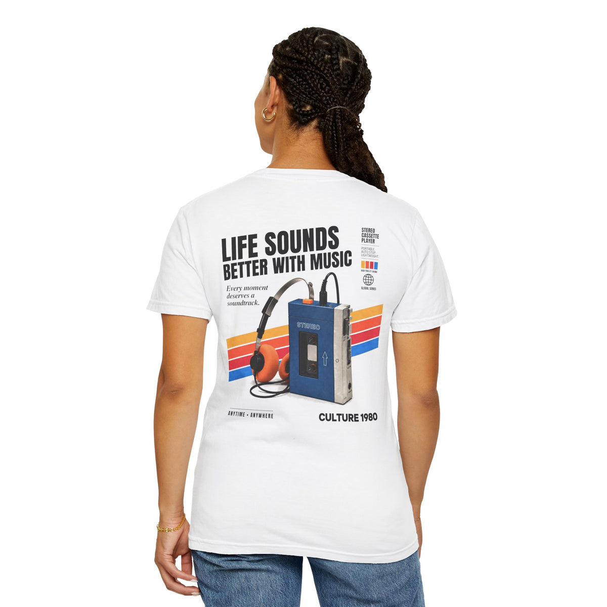 Vintage 1980s Cassete Player Retro Graphic T-Shirt