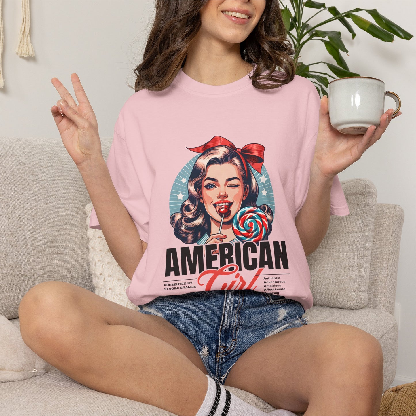 American Girl 1950s Retro Graphic T-Shirt