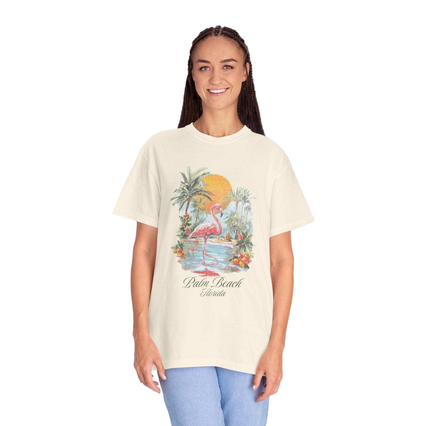 Palm Beach Florida Flamingo Graphic T-Shirt