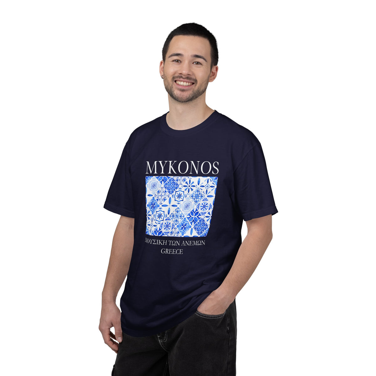 Mykonos Vintage Mosaic Graphic T-Shirt - Greece Travel Tee