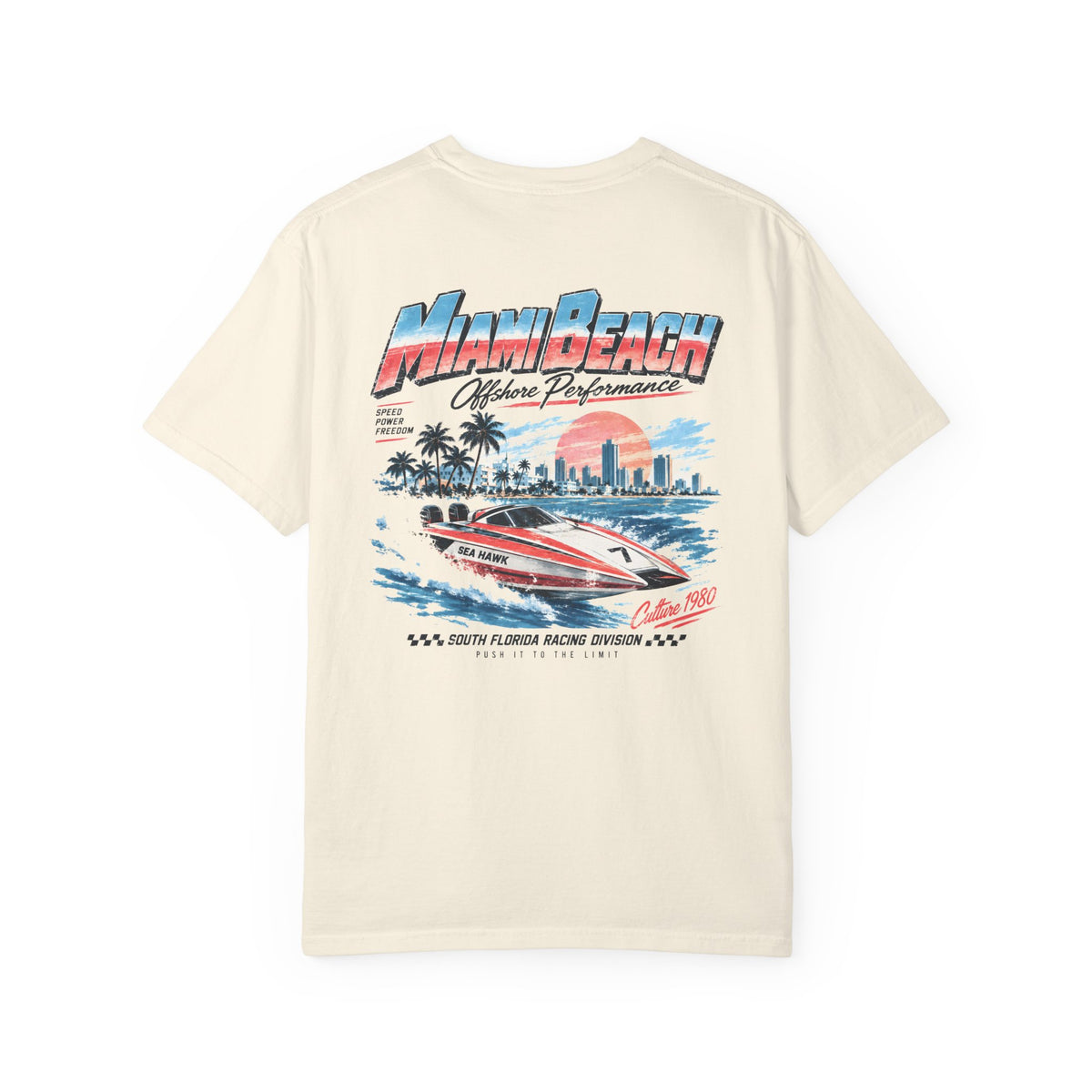 Miami Beach South Florida Racing Division Retro Graphic T-Shirt