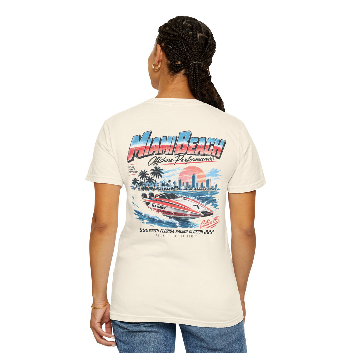 Miami Beach South Florida Racing Division Retro Graphic T-Shirt