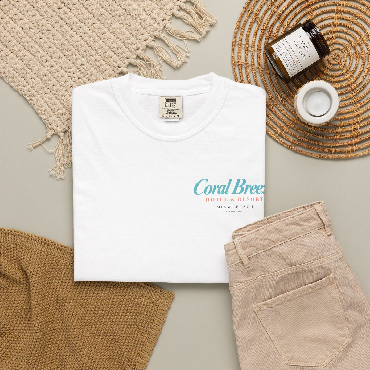 Miami Beach Coral Breeze Hotel & Resort Retro Graphic T-Shirt