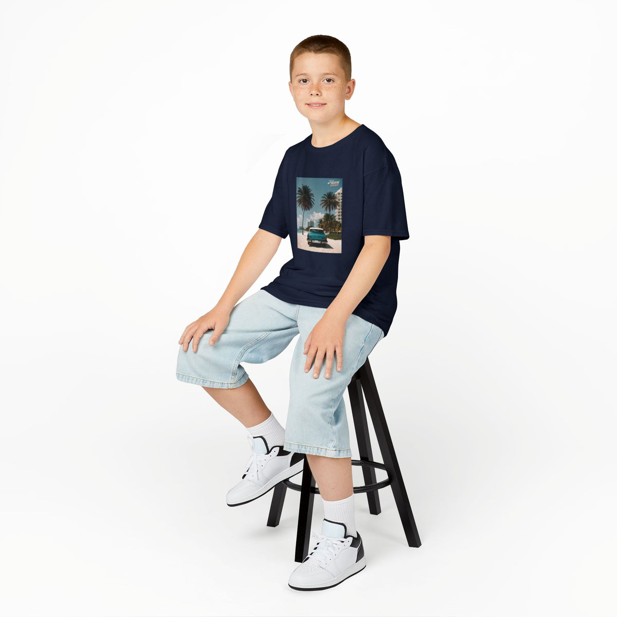 Miami Beach Vintage Car Kids T-Shirt