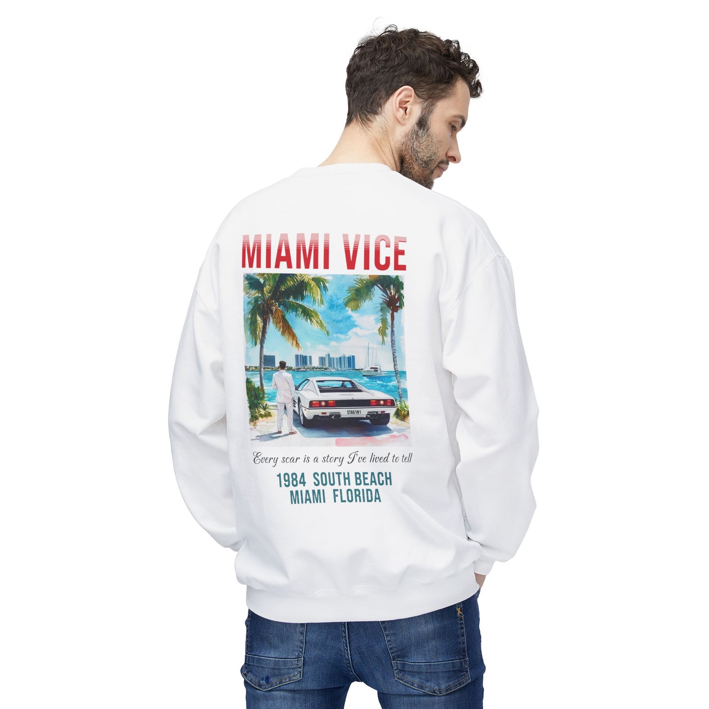 Miami Vice 1980s Graphic Sweatshirt