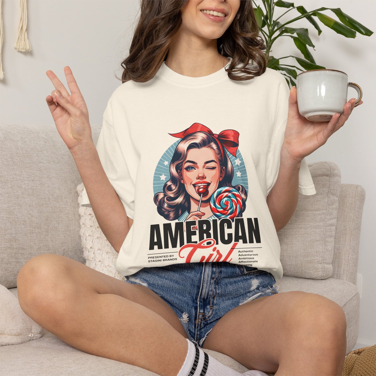 American Girl 1950s Retro Graphic T-Shirt