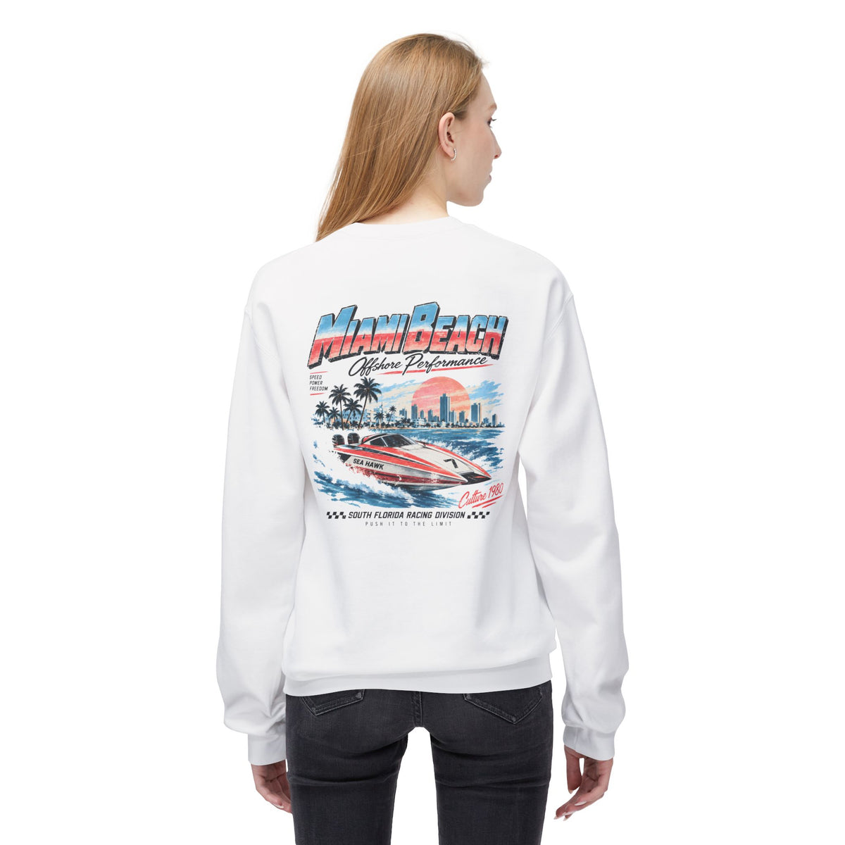 Miami Beach South Florida Racing Division Retro Graphic Sweatshirt