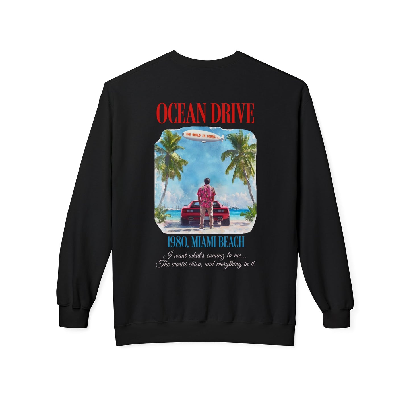 Ocean Drive 1980 Miami Beach Graphic Sweatshirt