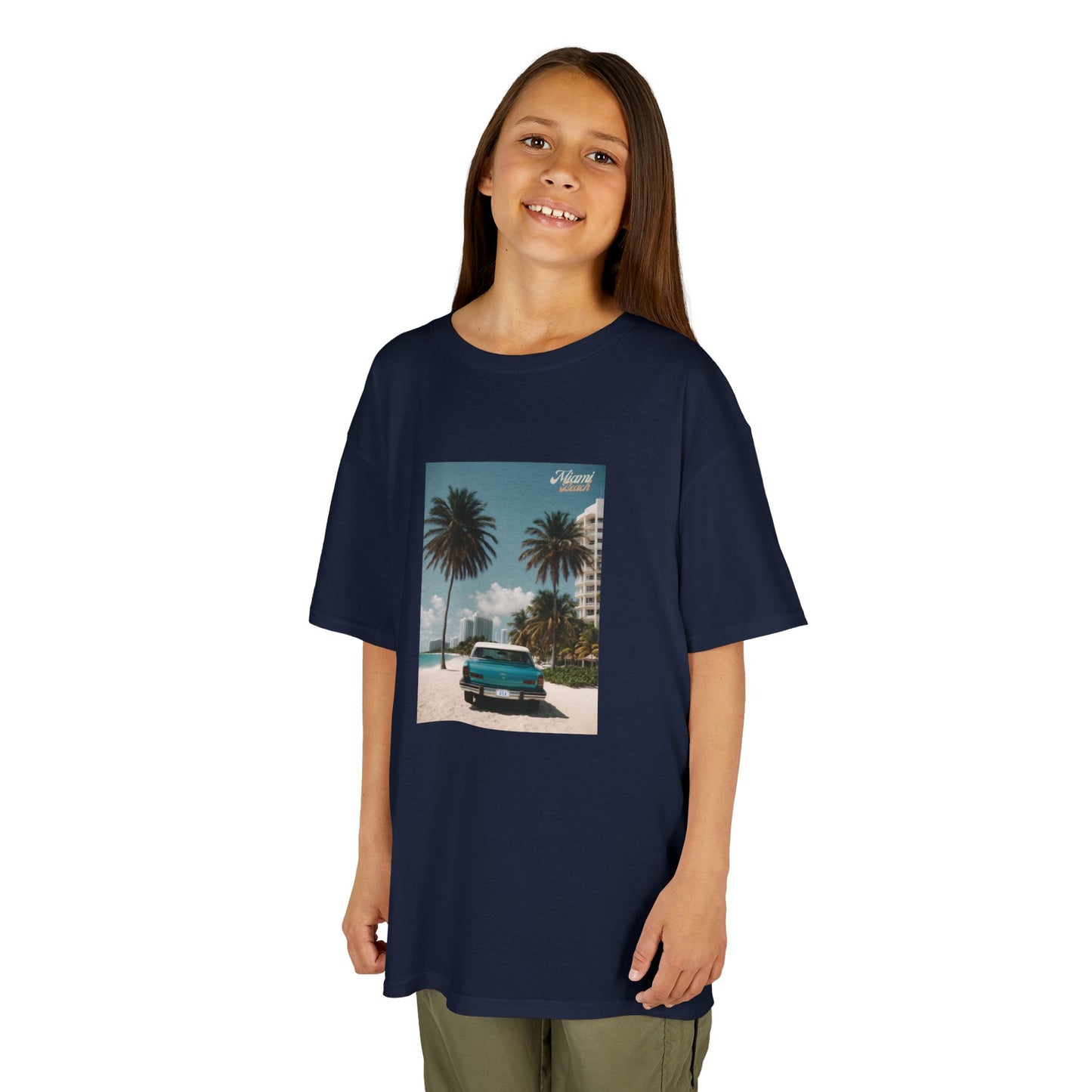 Miami Beach Vintage Car Kids T-Shirt