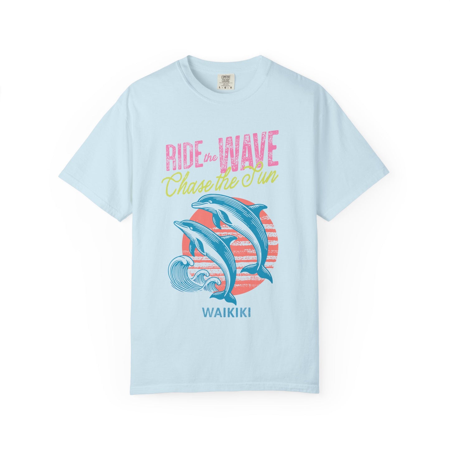 Waikiki Hawaii Surfing Dolphins Graphic T-Shirt