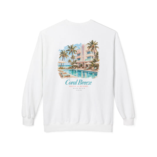Miami Beach Coral Breeze Hotel & Resort Retro Graphic Sweatshirt