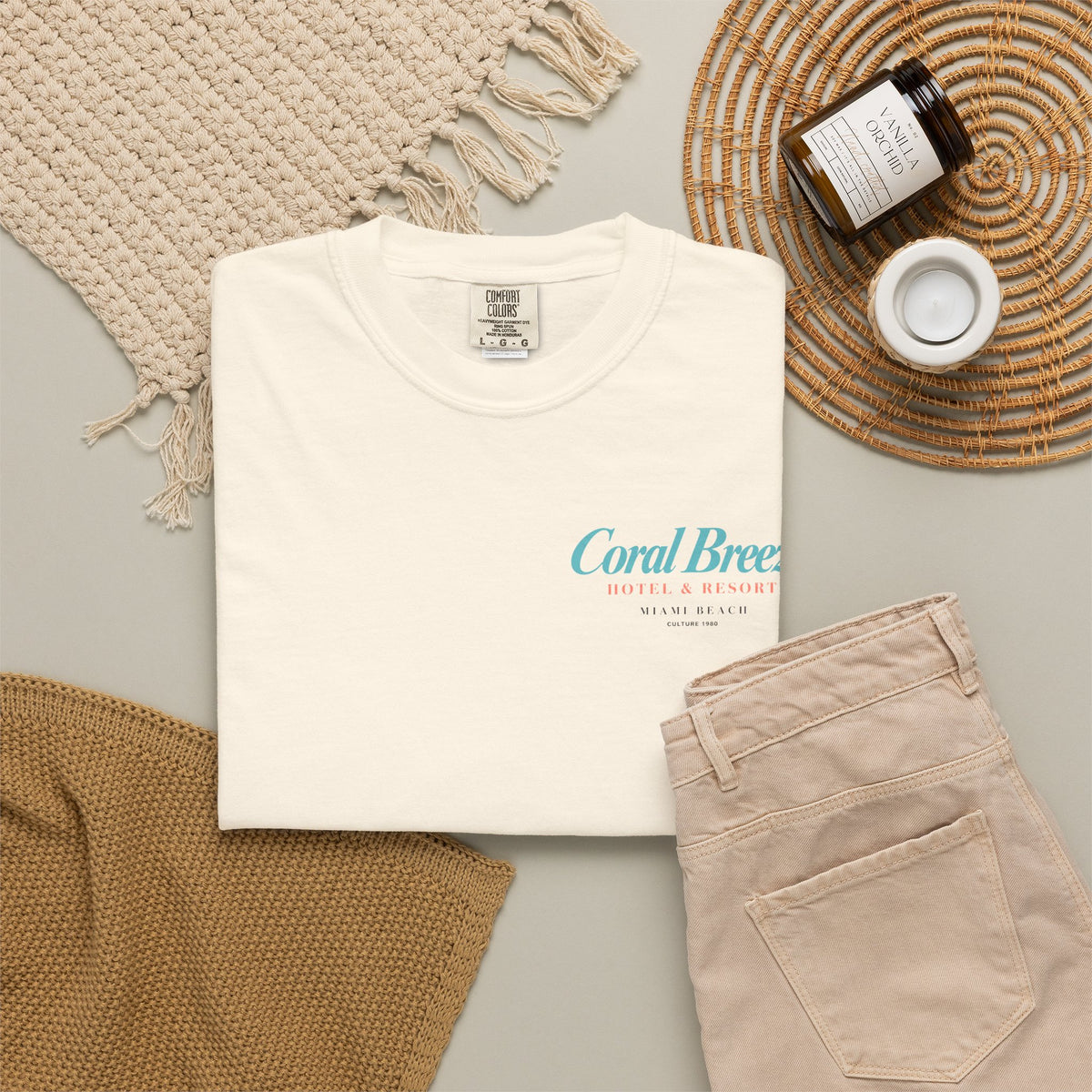 Miami Beach Coral Breeze Hotel & Resort Retro Graphic T-Shirt
