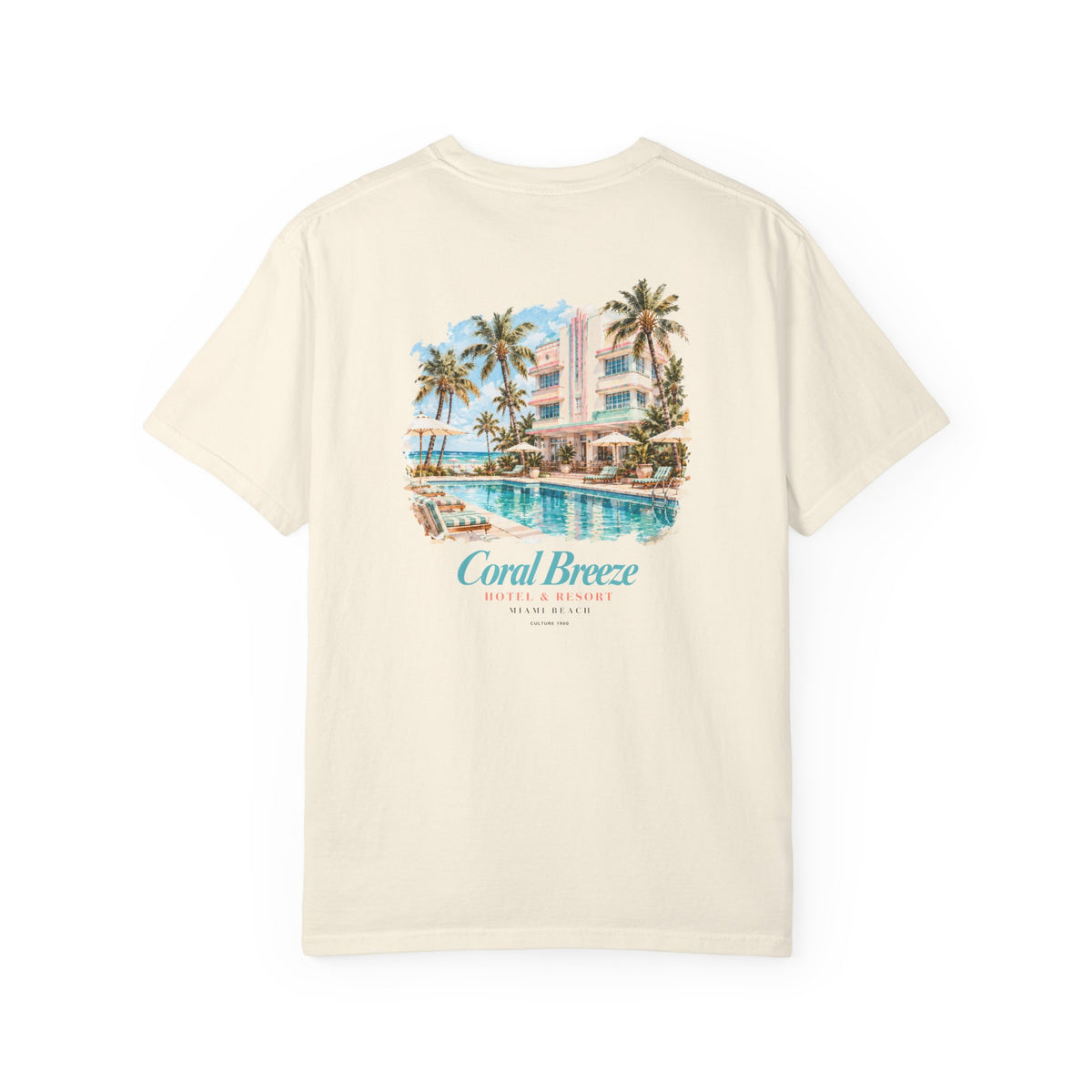 Miami Beach Coral Breeze Hotel & Resort Retro Graphic T-Shirt