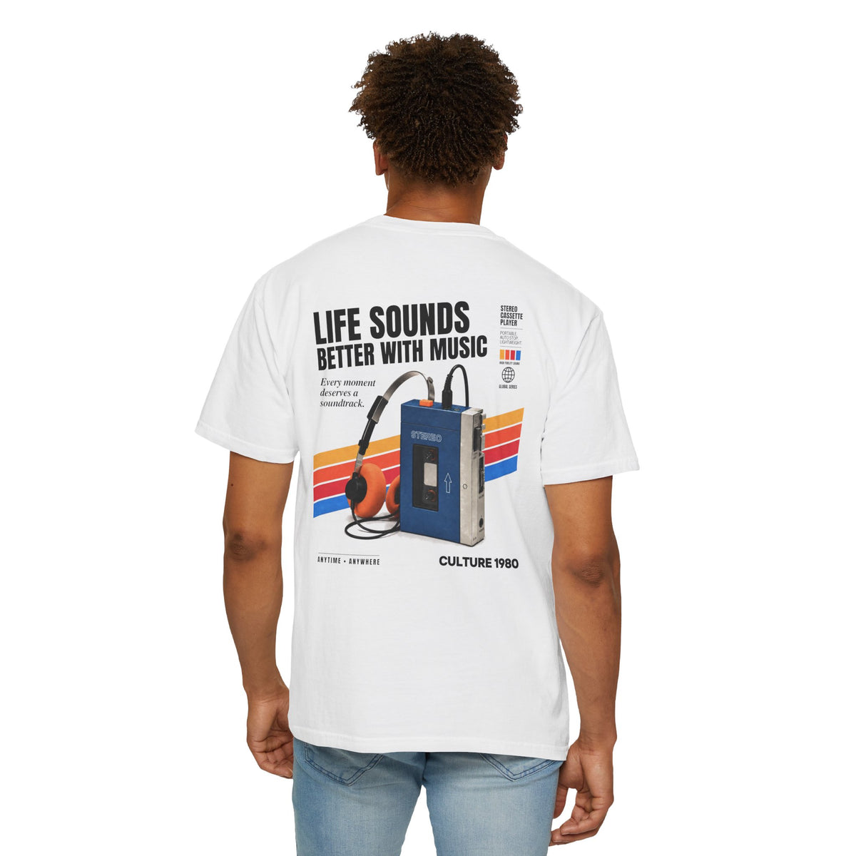 Vintage 1980s Cassete Player Retro Graphic T-Shirt