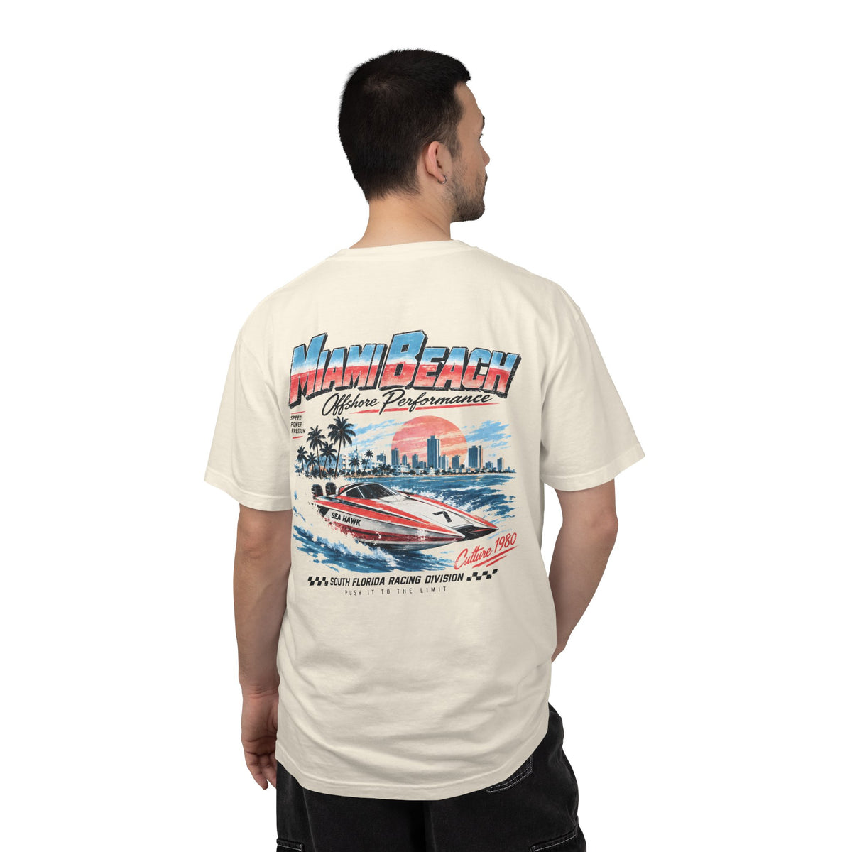 Miami Beach South Florida Racing Division Retro Graphic T-Shirt