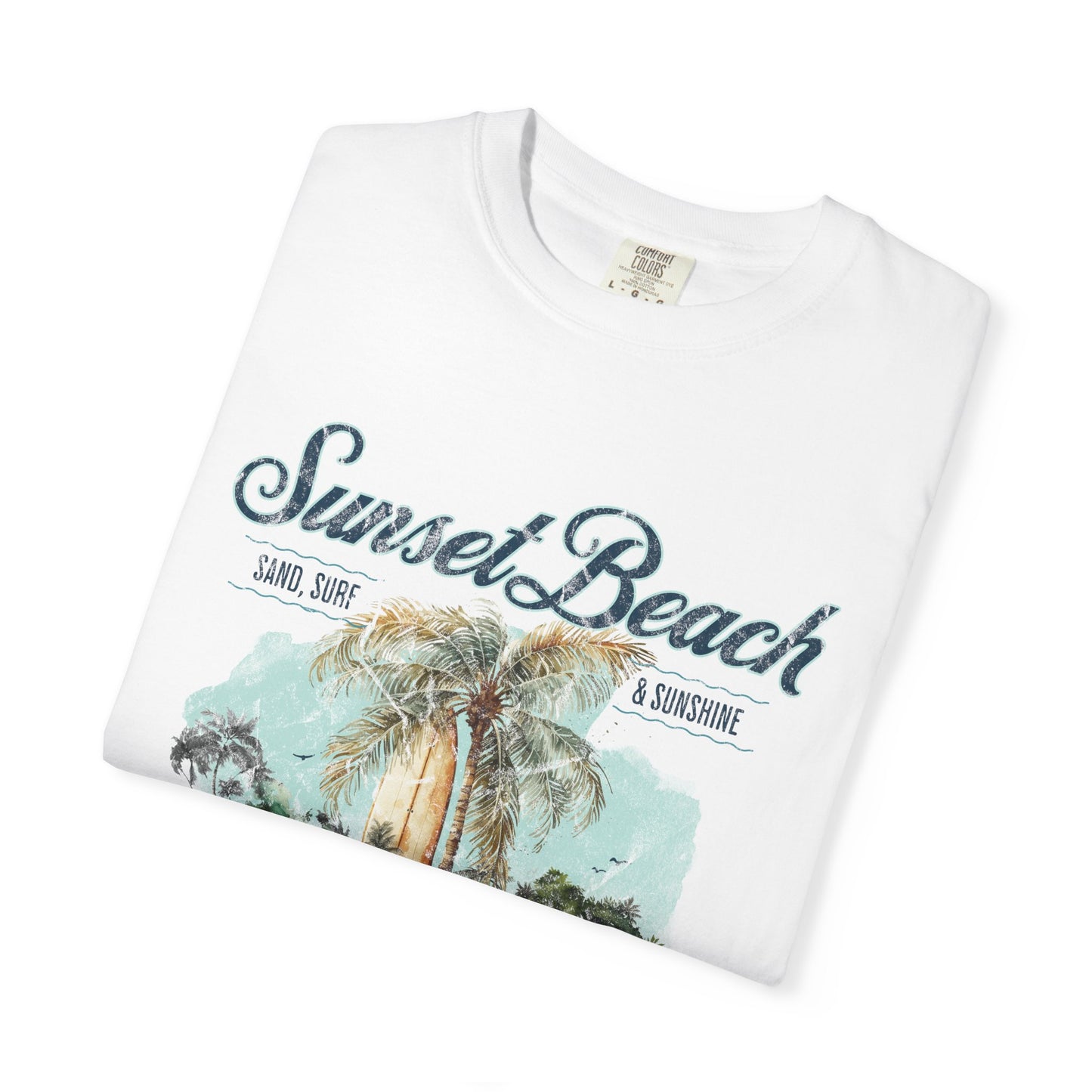 Hawaii Surfing Sunset Beach Graphic T-Shirt