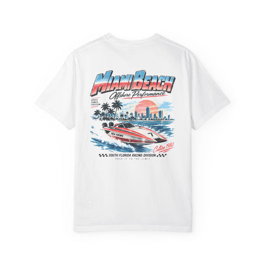 Miami Beach South Florida Racing Division Retro Graphic T-Shirt