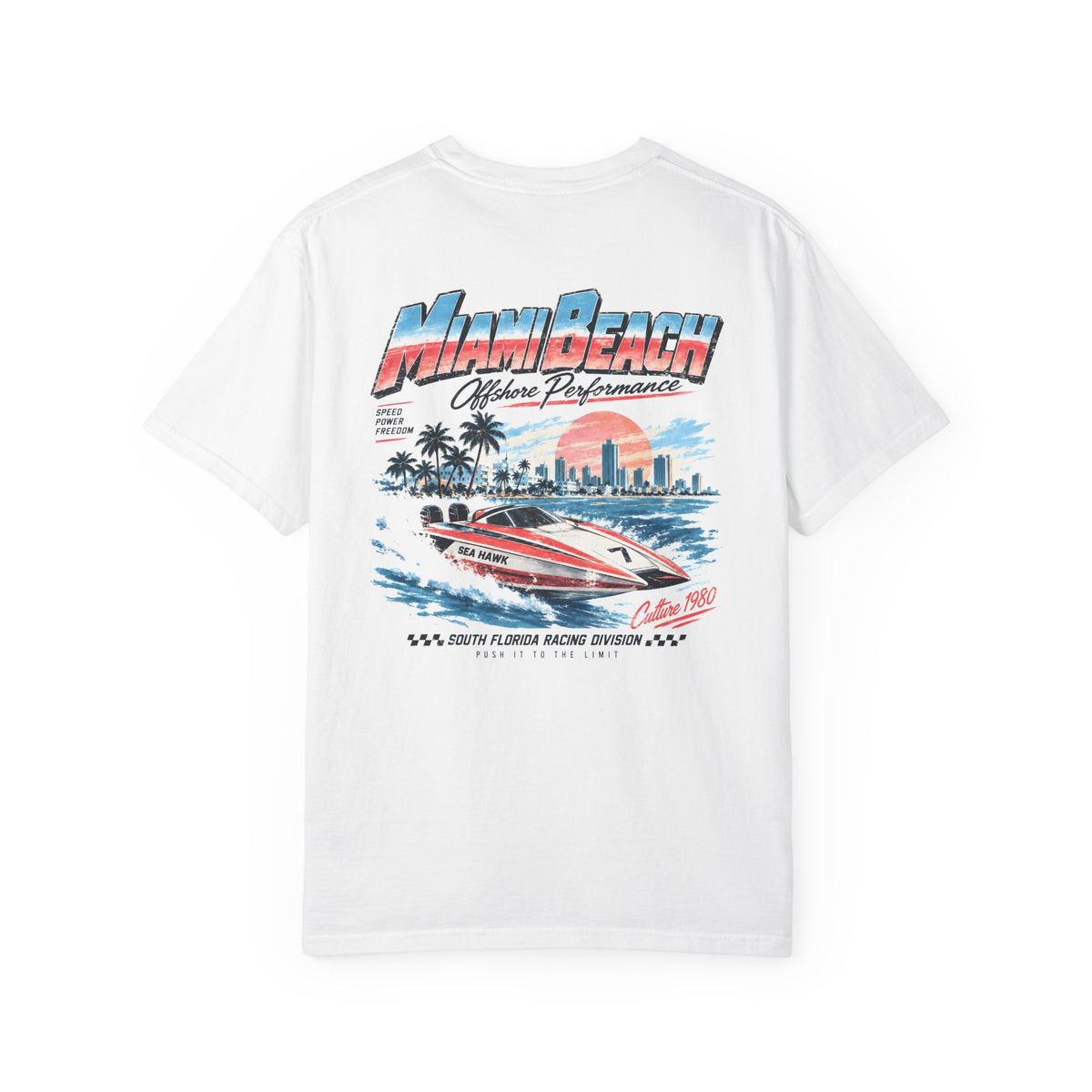 Miami Beach South Florida Racing Division Retro Graphic T-Shirt