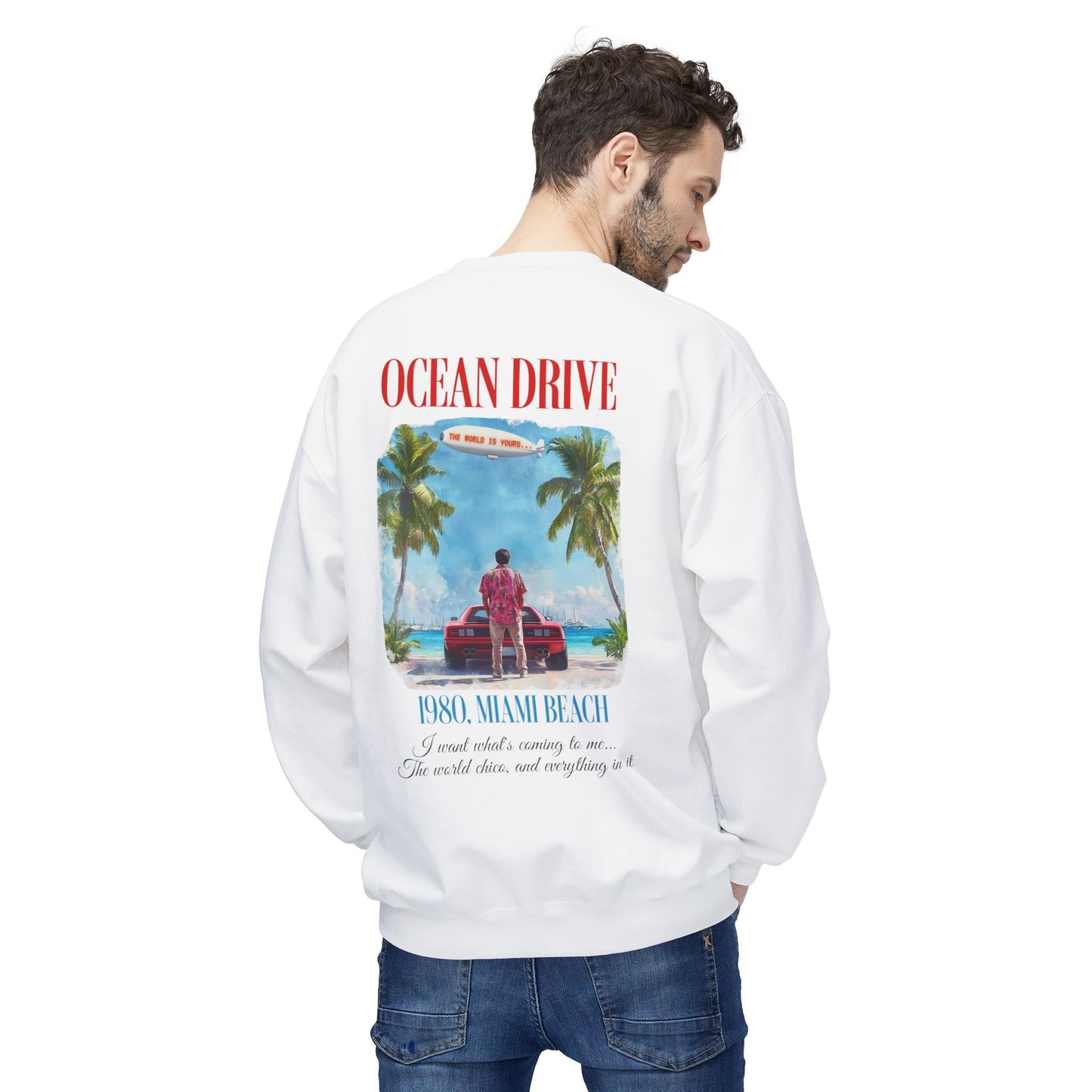 Ocean Drive 1980 Miami Beach Graphic Sweatshirt