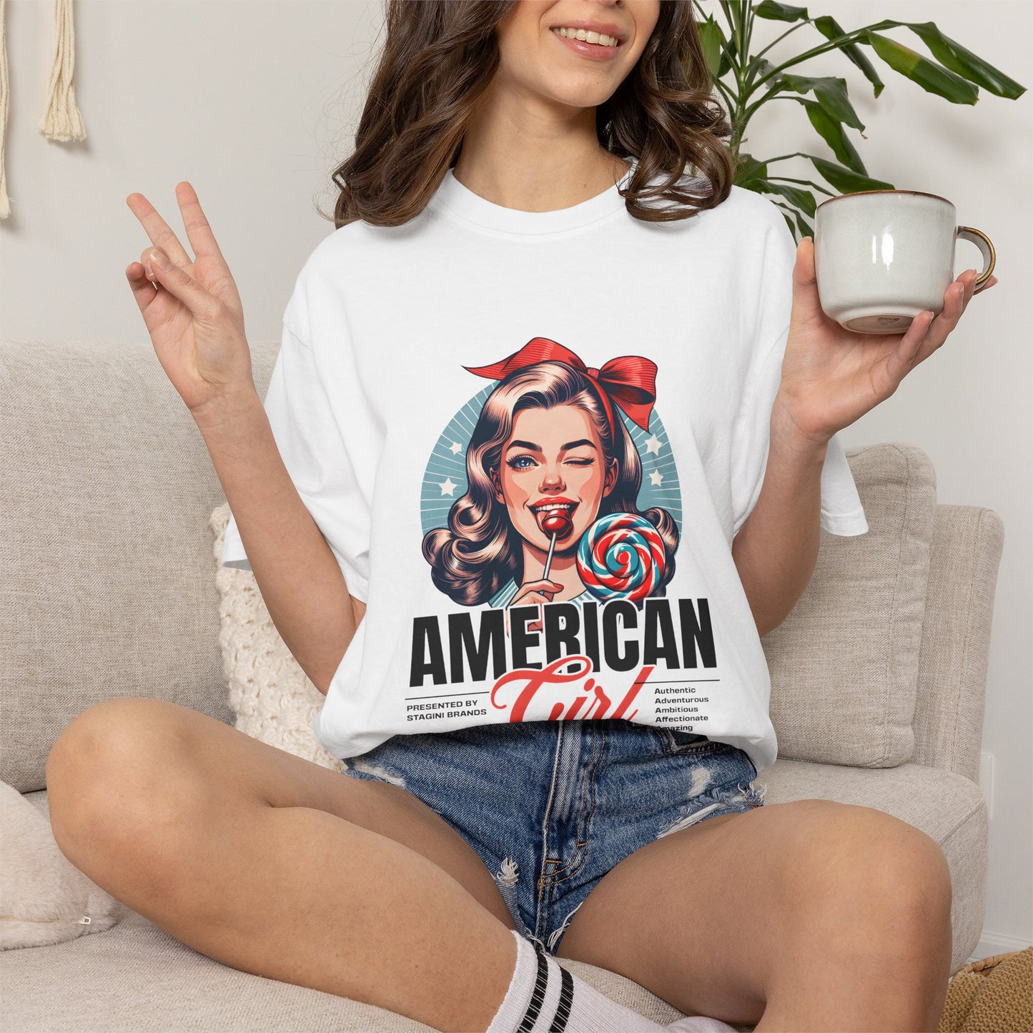 American Girl 1950s Retro Graphic T-Shirt
