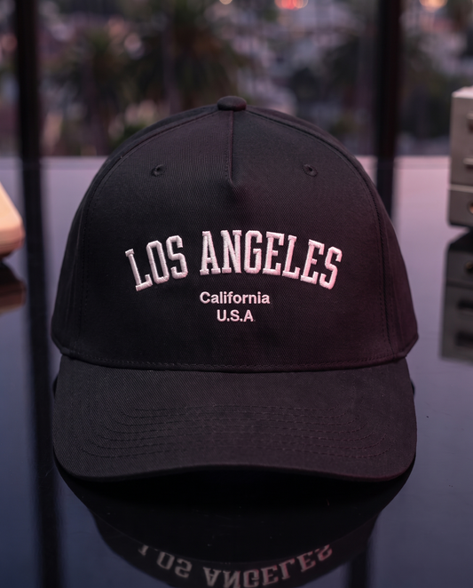 Los Angeles California Mid-Profile Cap – Black