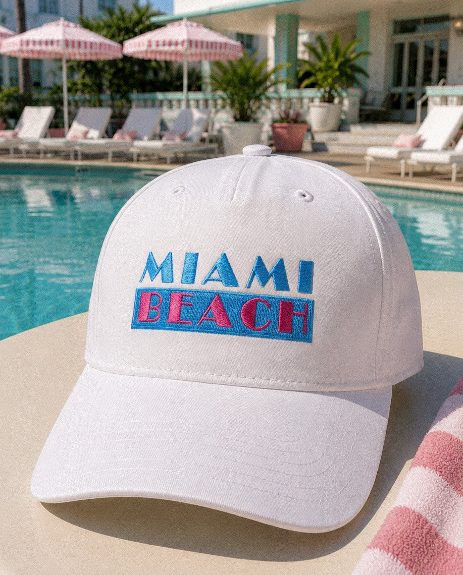 Miami Beach Mid-Profile Cap – White