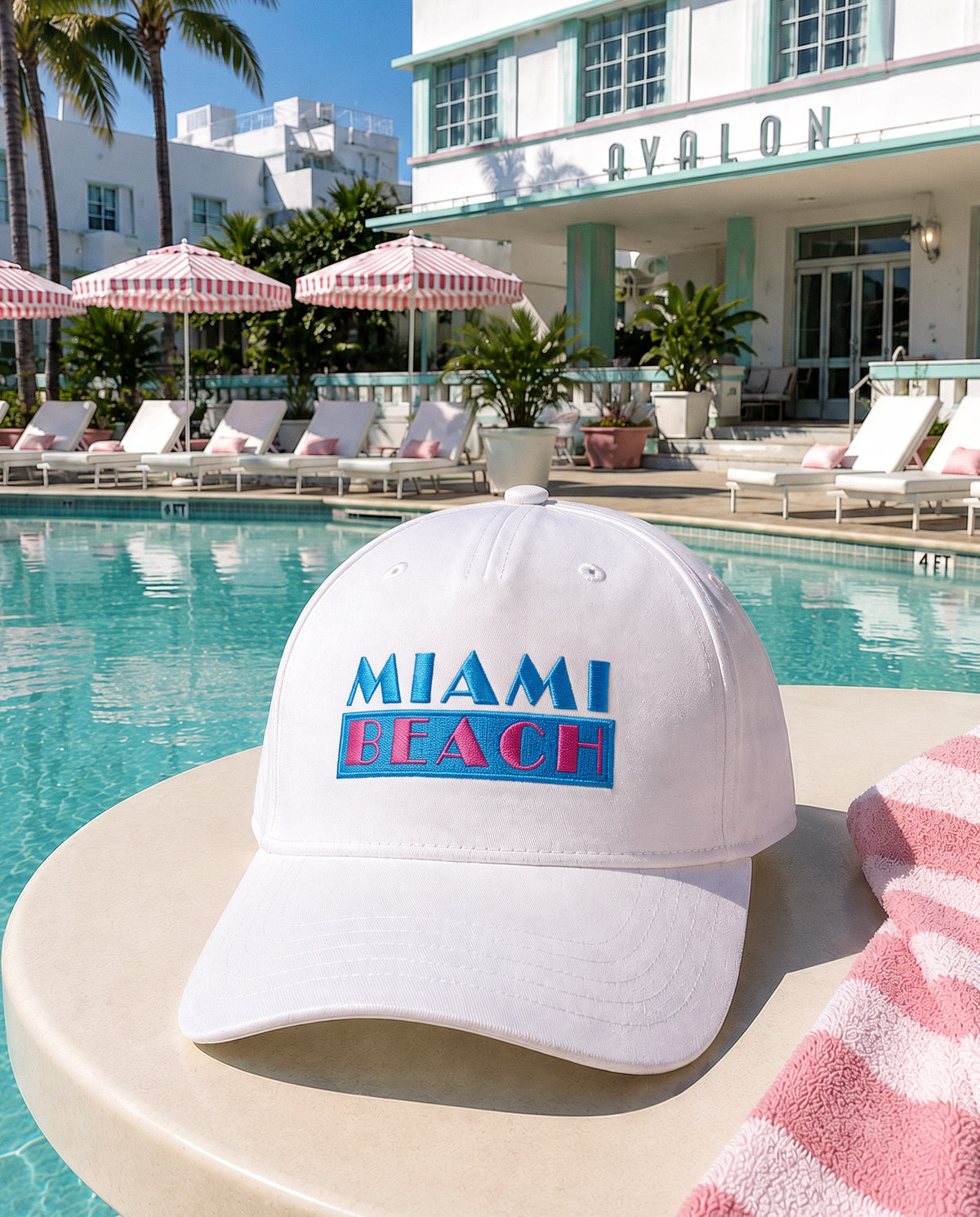 Miami Beach Mid-Profile Cap – White