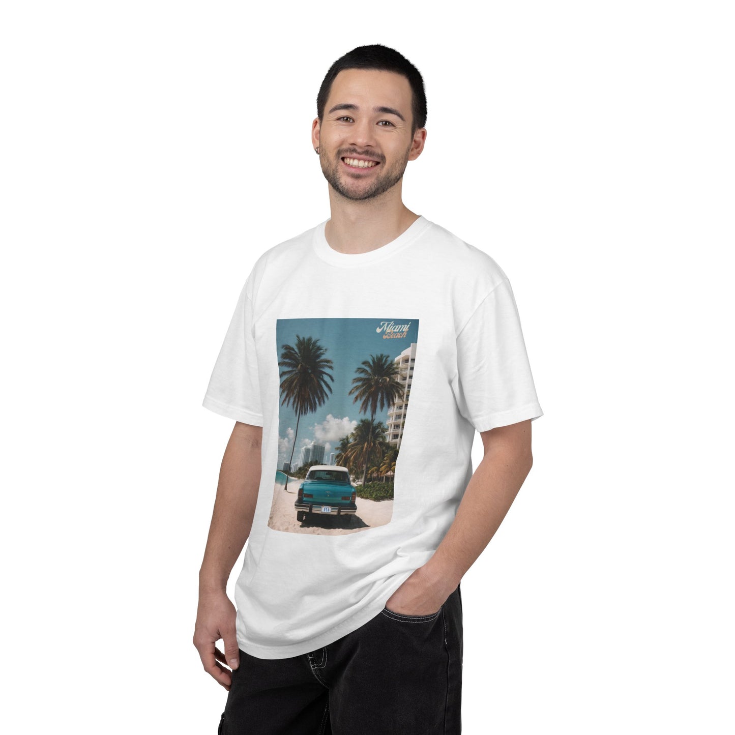 Miami Beach Vintage Car Graphic T-Shirt