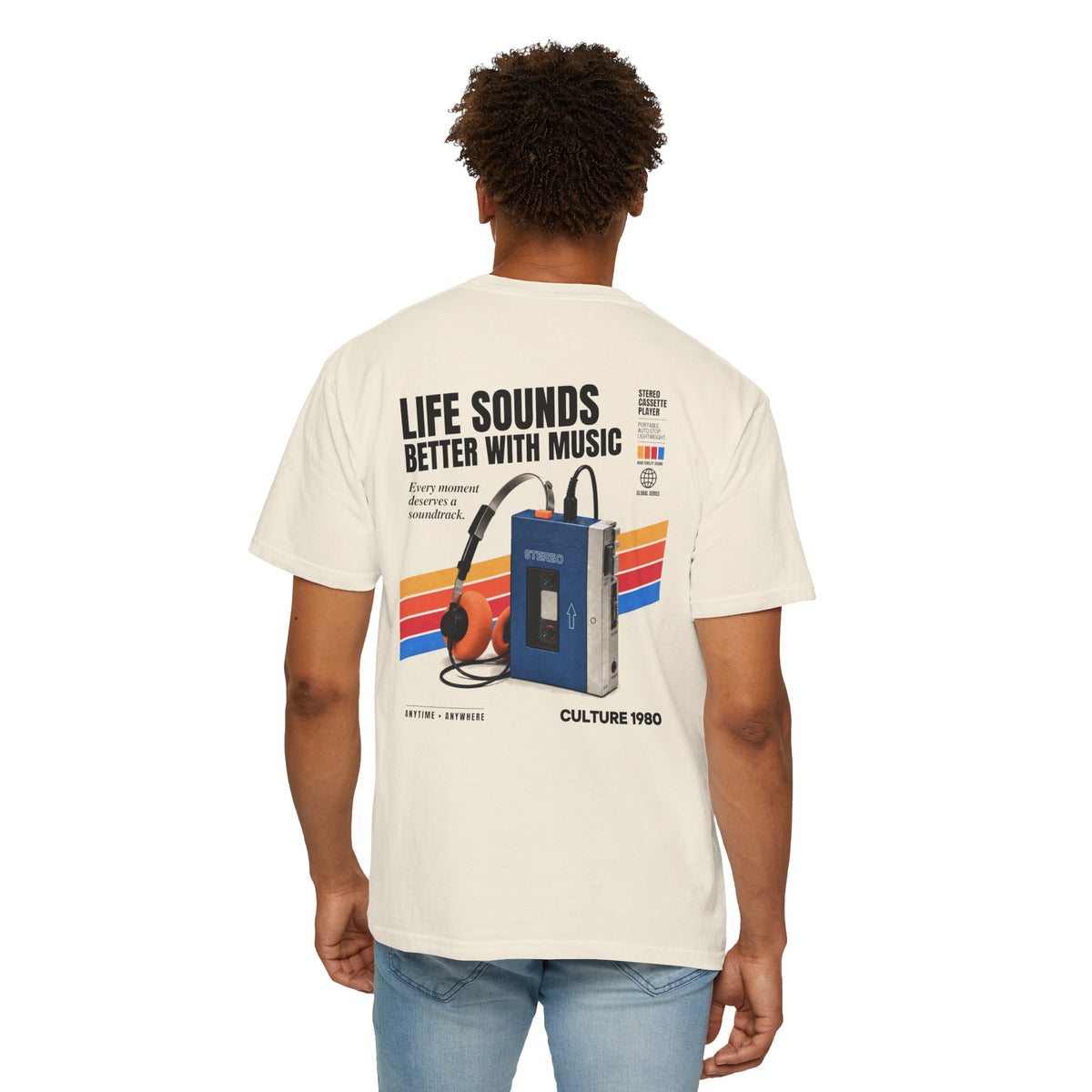 Vintage 1980s Cassete Player Retro Graphic T-Shirt