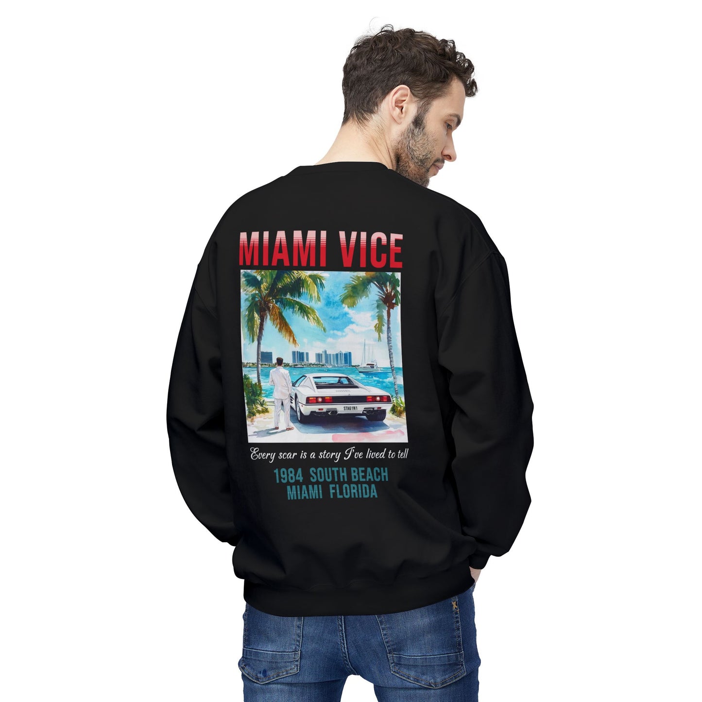 Miami Vice 1980s Graphic Sweatshirt