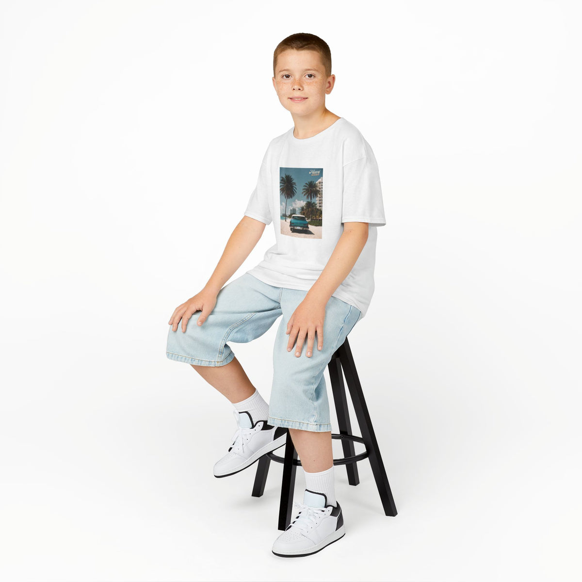 Miami Beach Vintage Car Kids T-Shirt