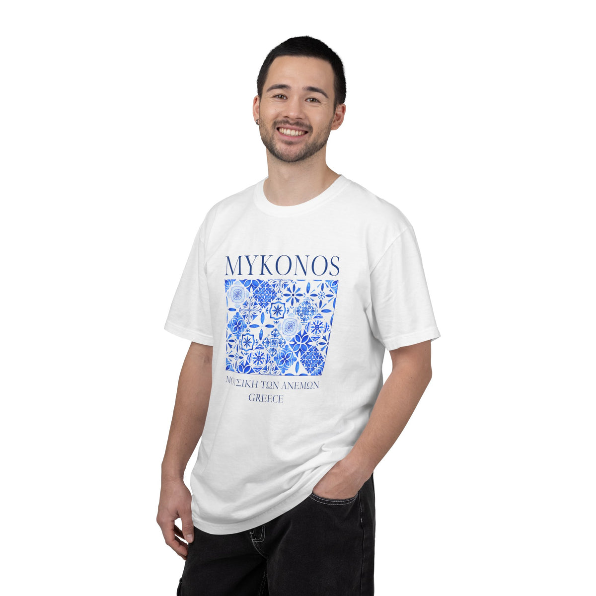Mykonos Vintage Mosaic Graphic T-Shirt - Greece Travel Tee