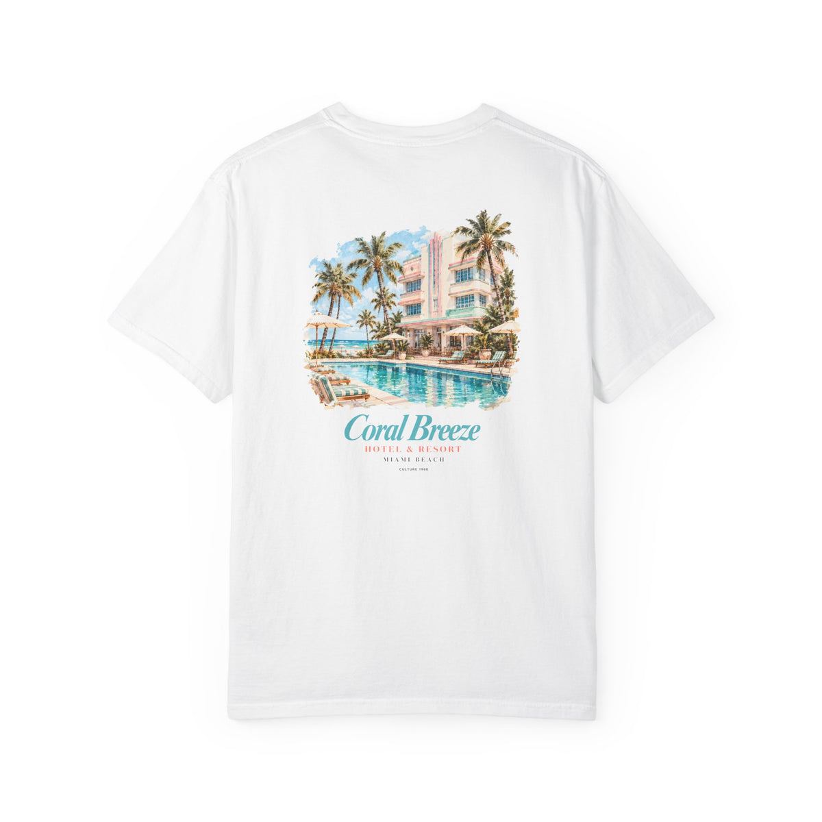 Miami Beach Coral Breeze Hotel & Resort Retro Graphic T-Shirt