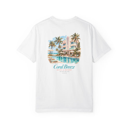 Miami Beach Coral Breeze Hotel & Resort Retro Graphic T-Shirt