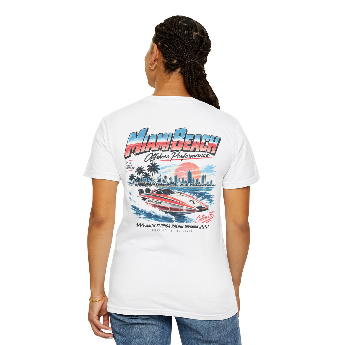 Miami Beach South Florida Racing Division Retro Graphic T-Shirt