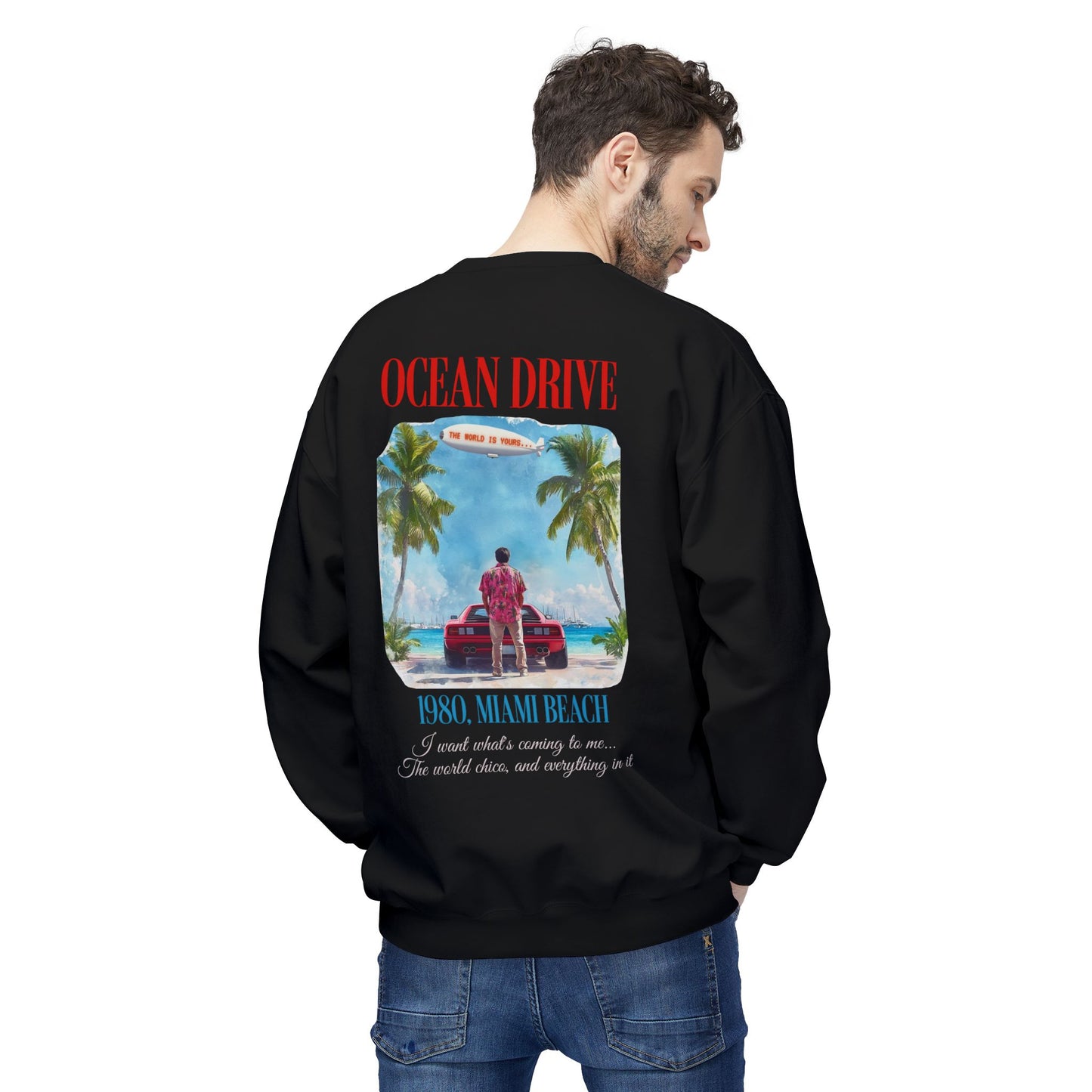 Ocean Drive 1980 Miami Beach Graphic Sweatshirt