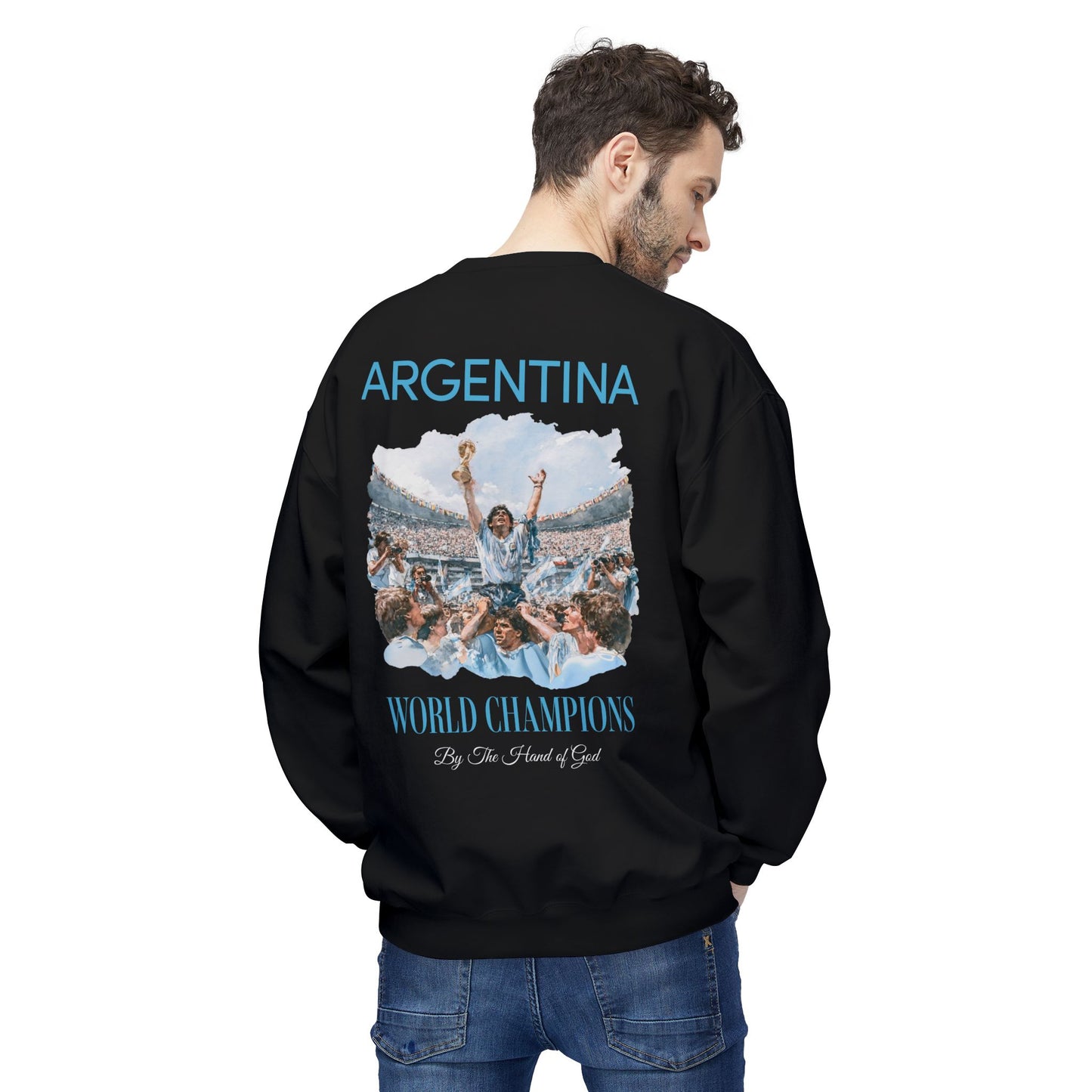 Argentina Football World Champions Mexico '86 Retro Graphic Sweatshirt
