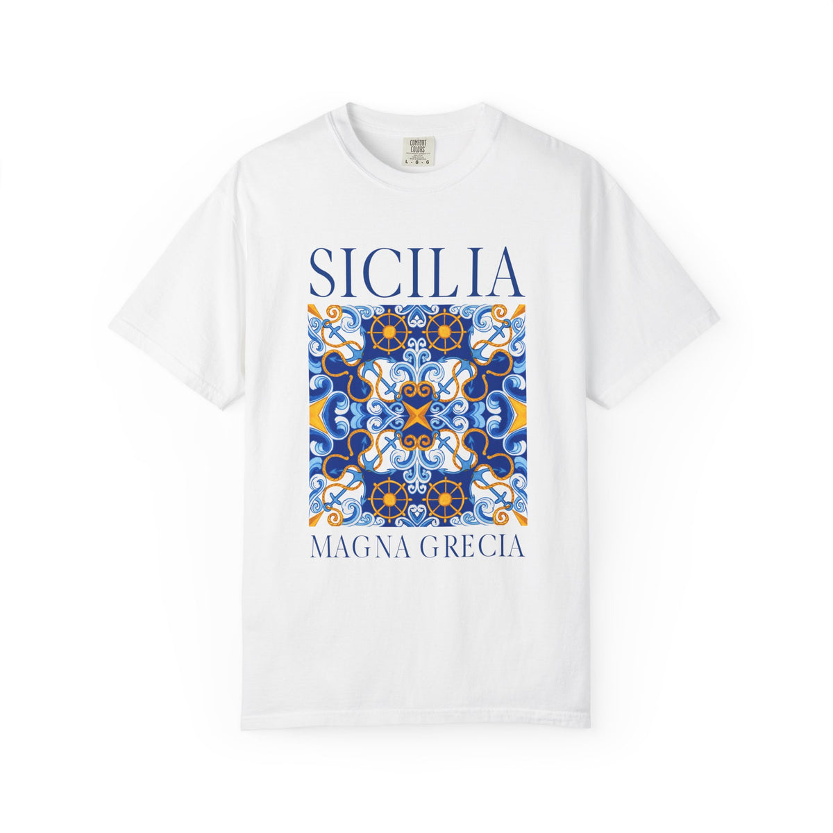 Sicilia Magna Grecia Vintage Mosaic Graphic T-Shirt - Italy Travel Tee