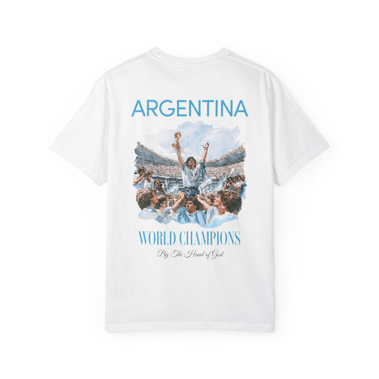 Argentina Football World Champions Mexico '86 Retro Graphic T-Shirt