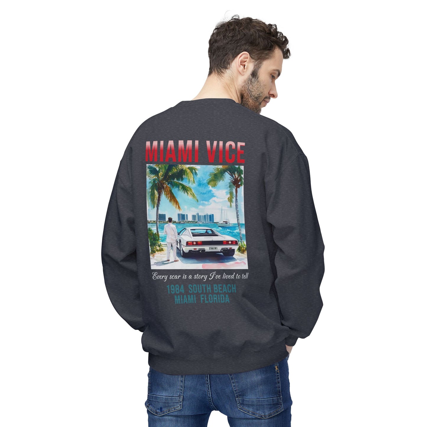 Miami Vice 1980s Graphic Sweatshirt